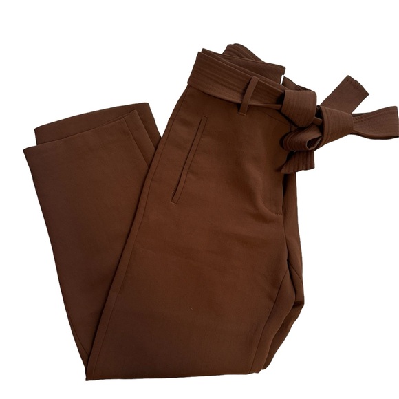 Aritzia Pants - Aritzia Wilfred Brown Tie Front Cropped Pants Size 4